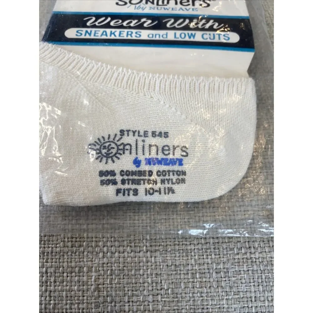 Vintage NOS New Adult No Show Socks Soliners By Nuweave Seamless 1970s